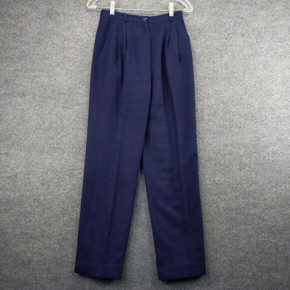 Slices Dress Pants Womens Size 7 Blue Wool Blend Made in Japan - Picture 2 of 12